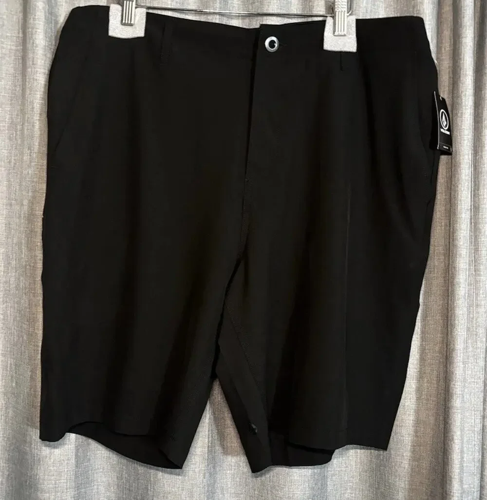 New Volcom Kerosene Hybrid Water Repellent Shorts 38” Black NWT